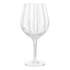 Broste Copenhagen Stripe red wine glass 65 cl, Clear-white stripes TransparentWhite