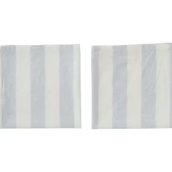 OYOY Striped napkin 45x45 cm 2-pack, Ice Blue Hot