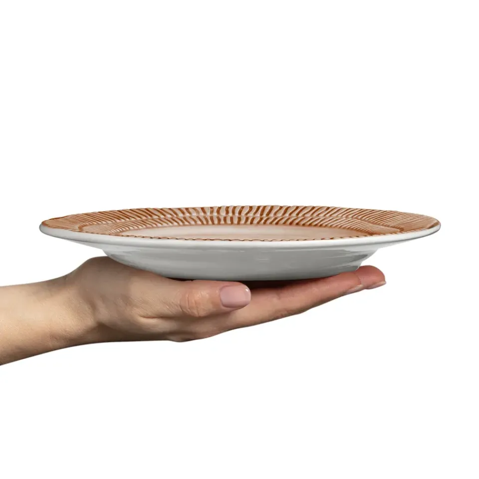 Mateus Stripes plate Ø21 cm, Cinnamon Brown Best