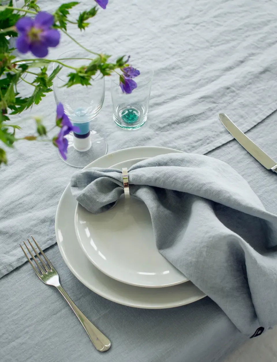 Himla Sunshine napkin 4-pack, Heavenly, 45x45 cm Blue