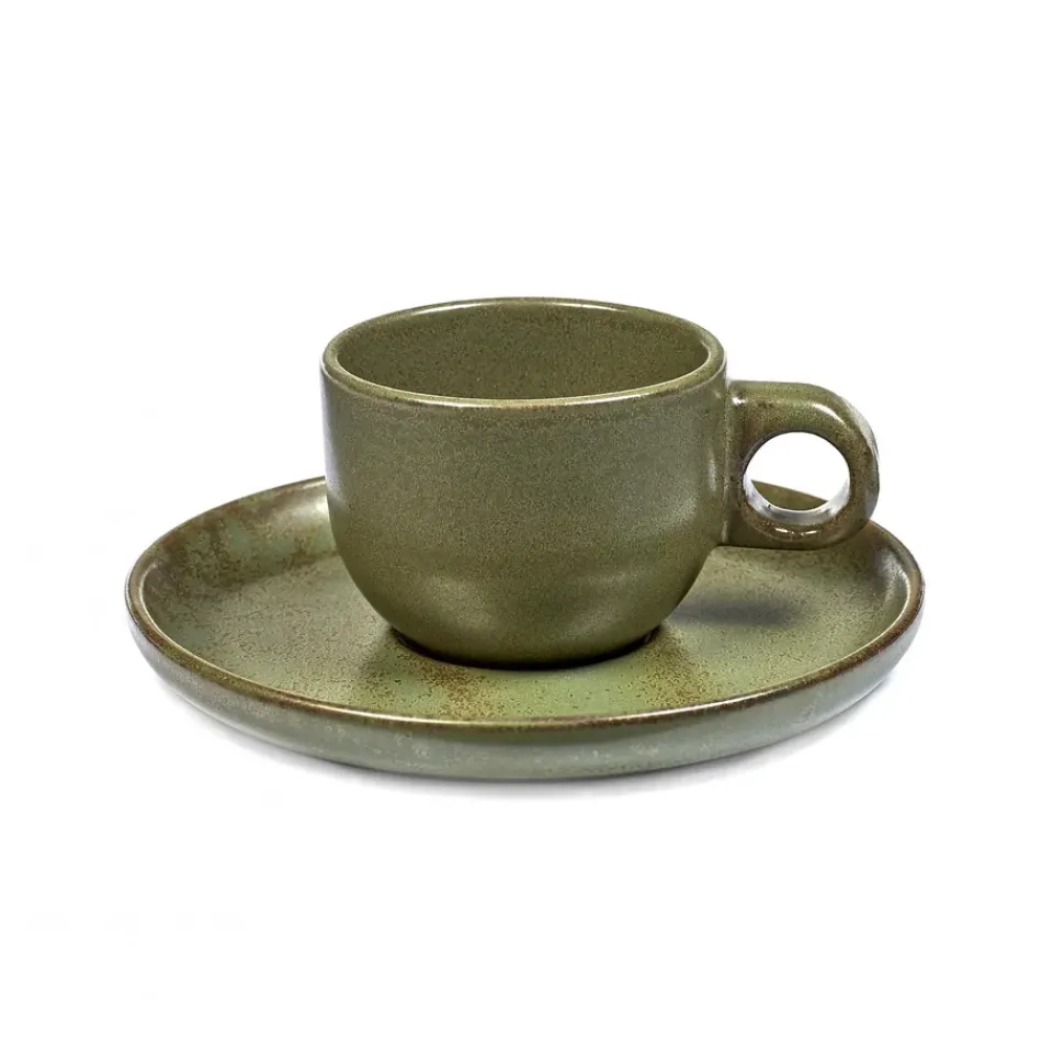 Serax Surface espresso cup with saucer 10 cl, camo Green