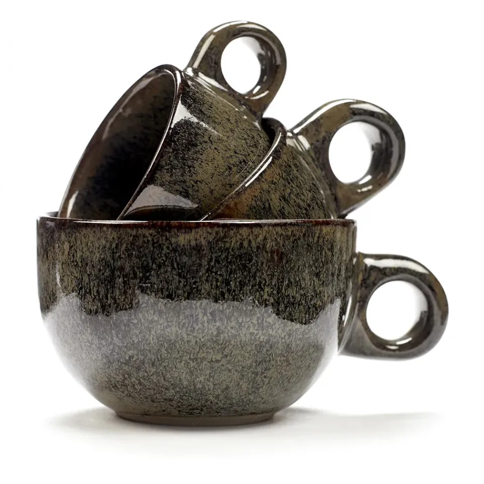 Serax Surface espresso cup with saucer 10 cl, indi grey Multi Sale