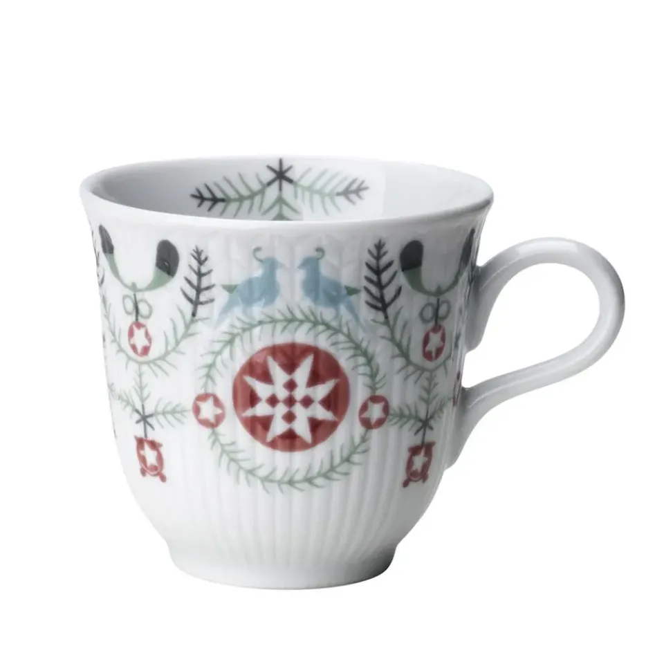 Rörstrand Swedish Grace Winter mulled wine mug 10 cl, white BlueRedWhite Sale
