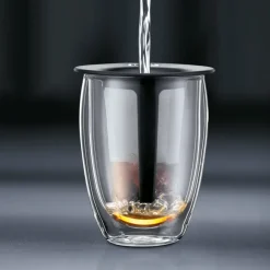 Bodum Tea For One glass with tea strainer, Black Sale