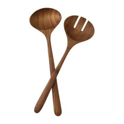 Tell Me More Teak salad servers 2 pieces, Brown Online
