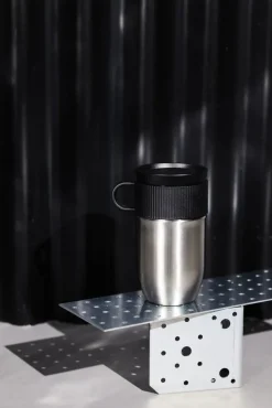 Sagaform Ted car mug thermos mug 28 cm, Silver Silver-coloured Best