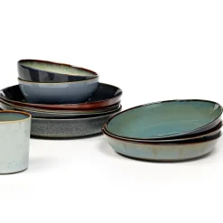 Serax Terres de Rêves plate 21 cm, misty grey-dark blue Beige Clearance