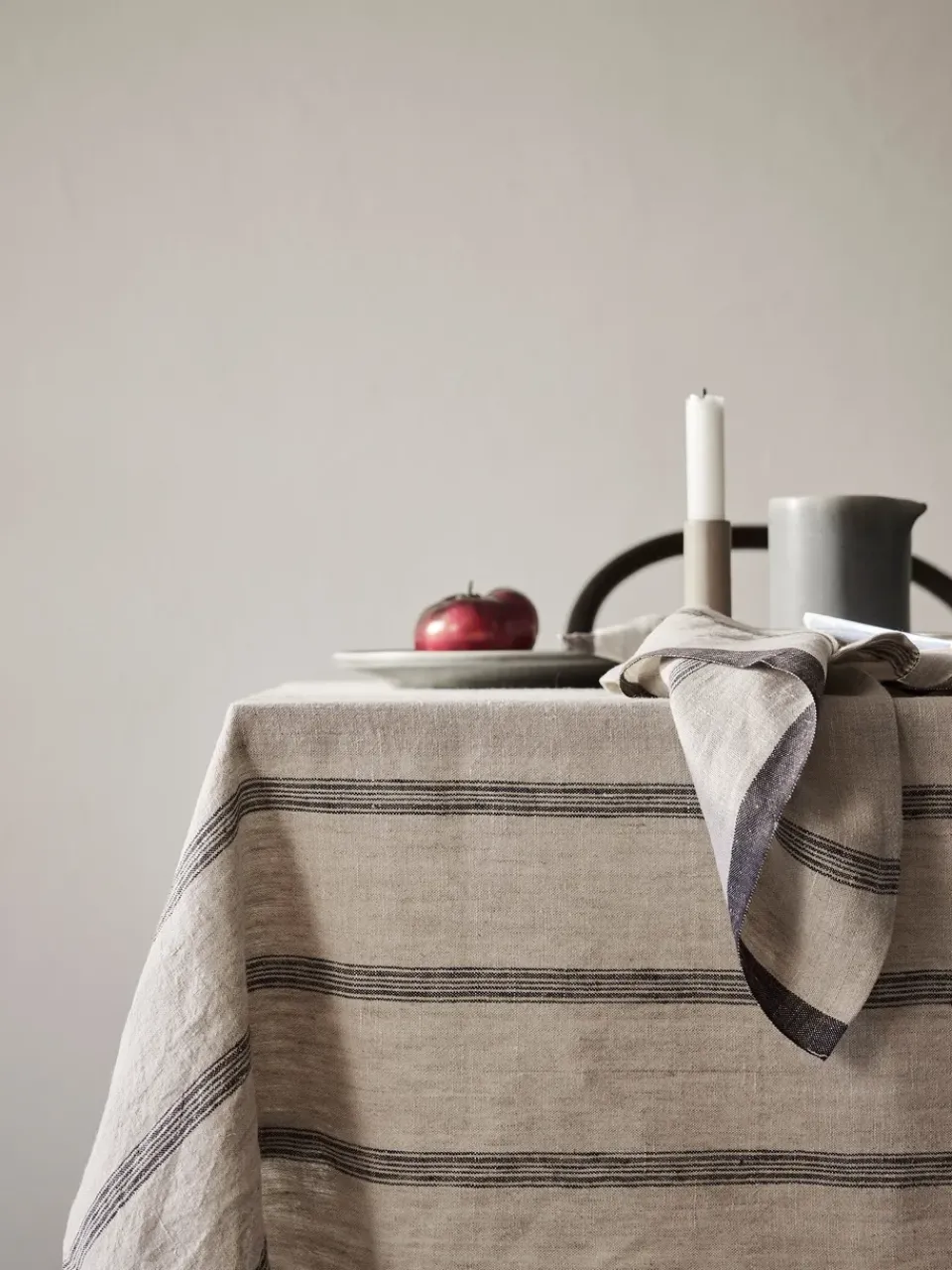 Tell Me More Thea tablecloth 145x270 cm, Denim stripe BeigeGrey Online