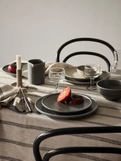 Tell Me More Thea tablecloth 145x330 cm, Denim stripe BeigeGrey Hot