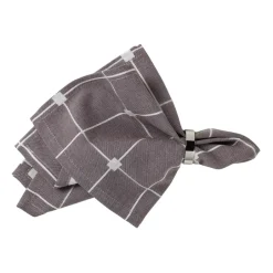 Broste Copenhagen Tila fabric napkin 45x45 cm, Decadent cocolate-off white Brown Sale