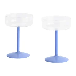 HAY Tint coupe glasses 20 cl 2-pack, Clear-jade light blue Multi Sale