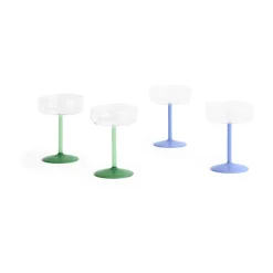 HAY Tint coupe glasses 20 cl 2-pack, Clear-jade light blue Multi Sale
