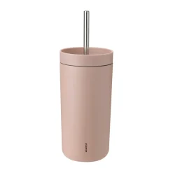 Stelton To Go Sip thermos mug with straw 0.4 L, Heather Pink