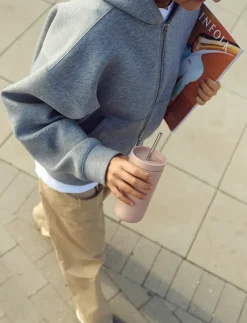 Stelton To Go Sip thermos mug with straw 0.4 L, Heather Pink