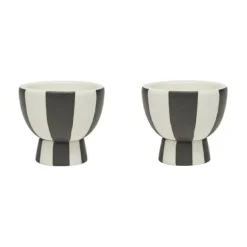 OYOY Toppu egg cup 2-pack, White-black WhiteBlack Hot