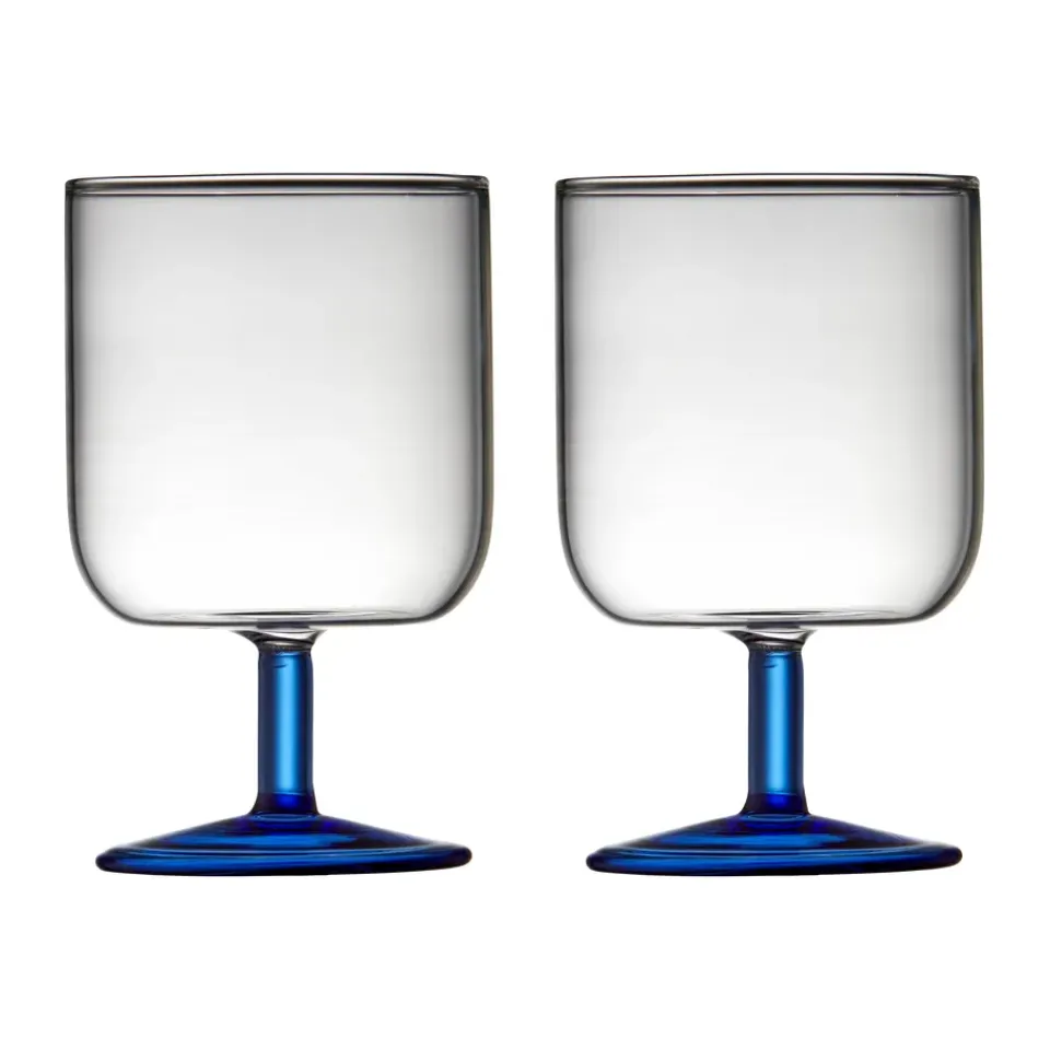 Lyngby Glas Torino wine glass 30 cl 2-pack, Clear-blue TransparentBlue Hot