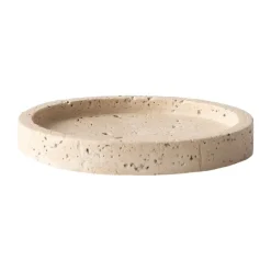 Tell Me More Travertine tray, Ø15 cm Beige Outlet