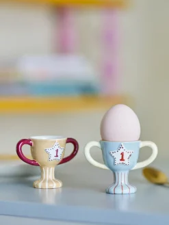 Bloomingville Trophy egg cup 2-piece, Blue Outlet