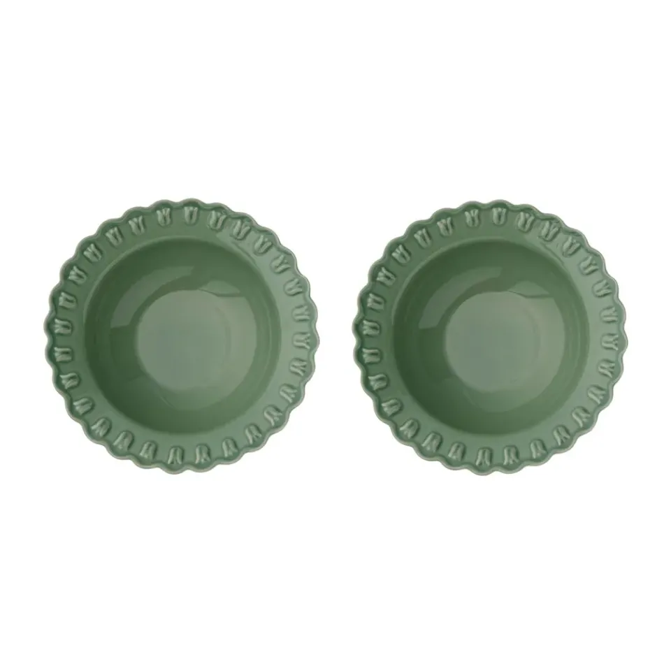 PotteryJo Tulipa deep plate Ø23 cm 2-pack, Verona Green