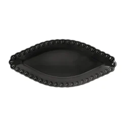 PotteryJo Tulipa oval saucer 20x45 cm, Almost Black Clearance