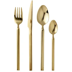 Broste Copenhagen Tvis cutlery set 16 pieces, gold Gold-coloured New