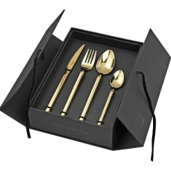 Broste Copenhagen Tvis cutlery set 16 pieces, gold Gold-coloured New