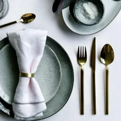 Broste Copenhagen Tvis cutlery set 16 pieces, gold Gold-coloured New