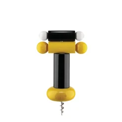 Alessi Twergi cork screw opener, Black BlackWhiteYellow New