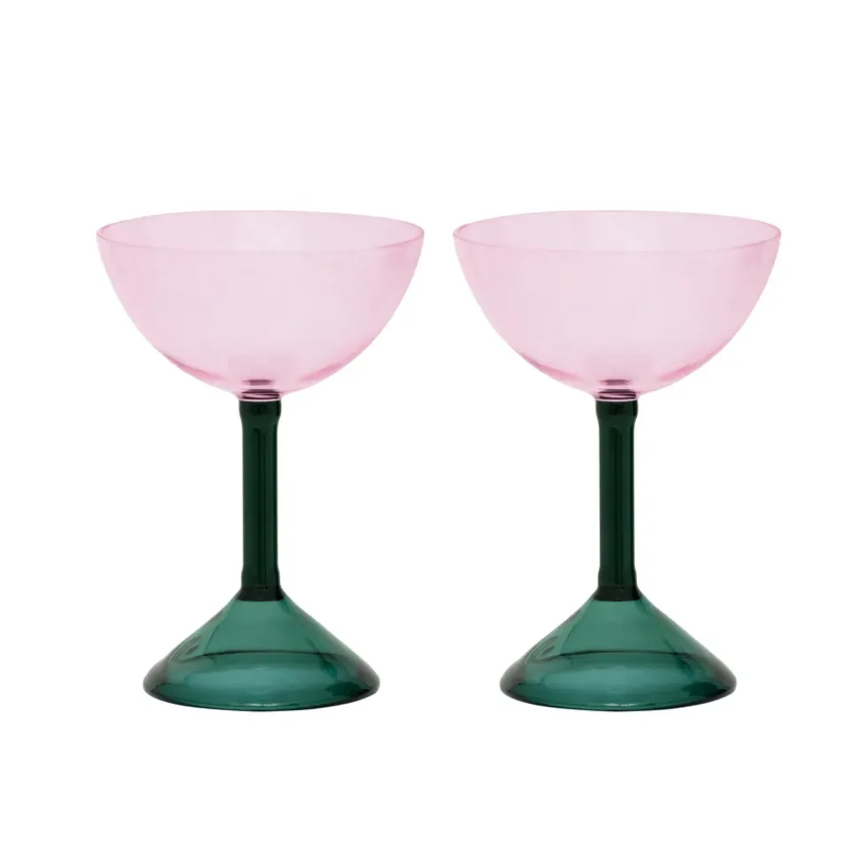 URBAN NATURE CULTURE gift set coupe glasses 2-pack, Pink Discount