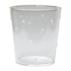 Olsson & Jensen Venezia drinking glass, White dots TransparentWhite Clearance
