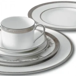 Wedgwood Vera Wang Lace Platinum plate, Ø 20 cm White Discount
