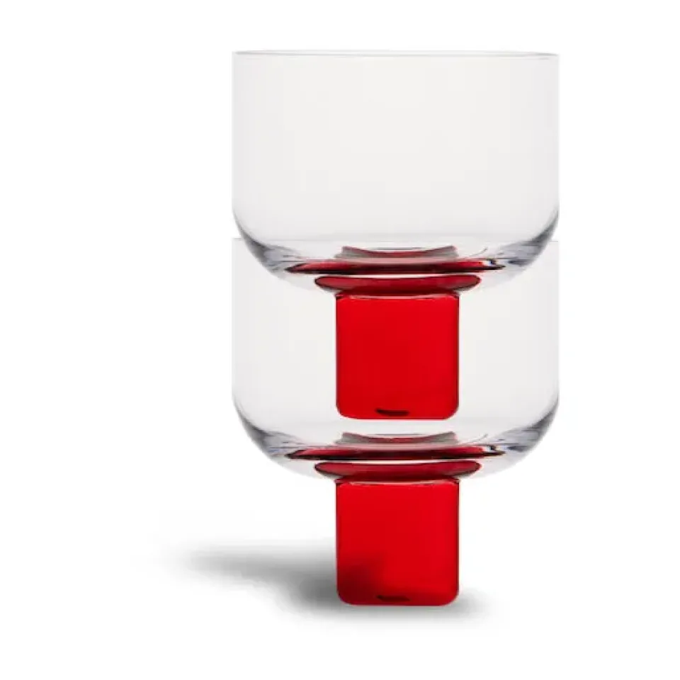 Byon Victoria glass 35 cl 2-pack, Red-clear RedTransparent New