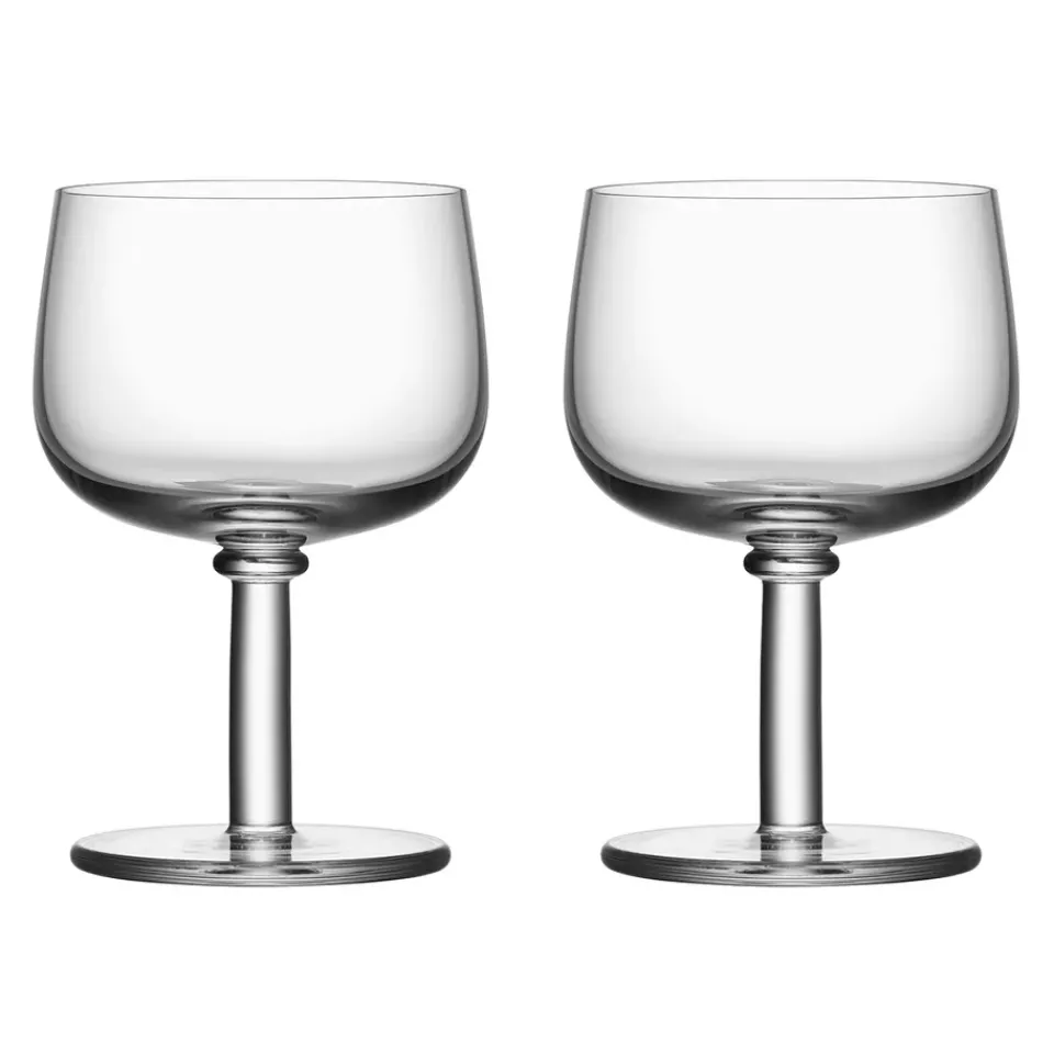 Kosta Boda Viva glass on foot 35 cl 2-pack, Clear Transparent Clearance