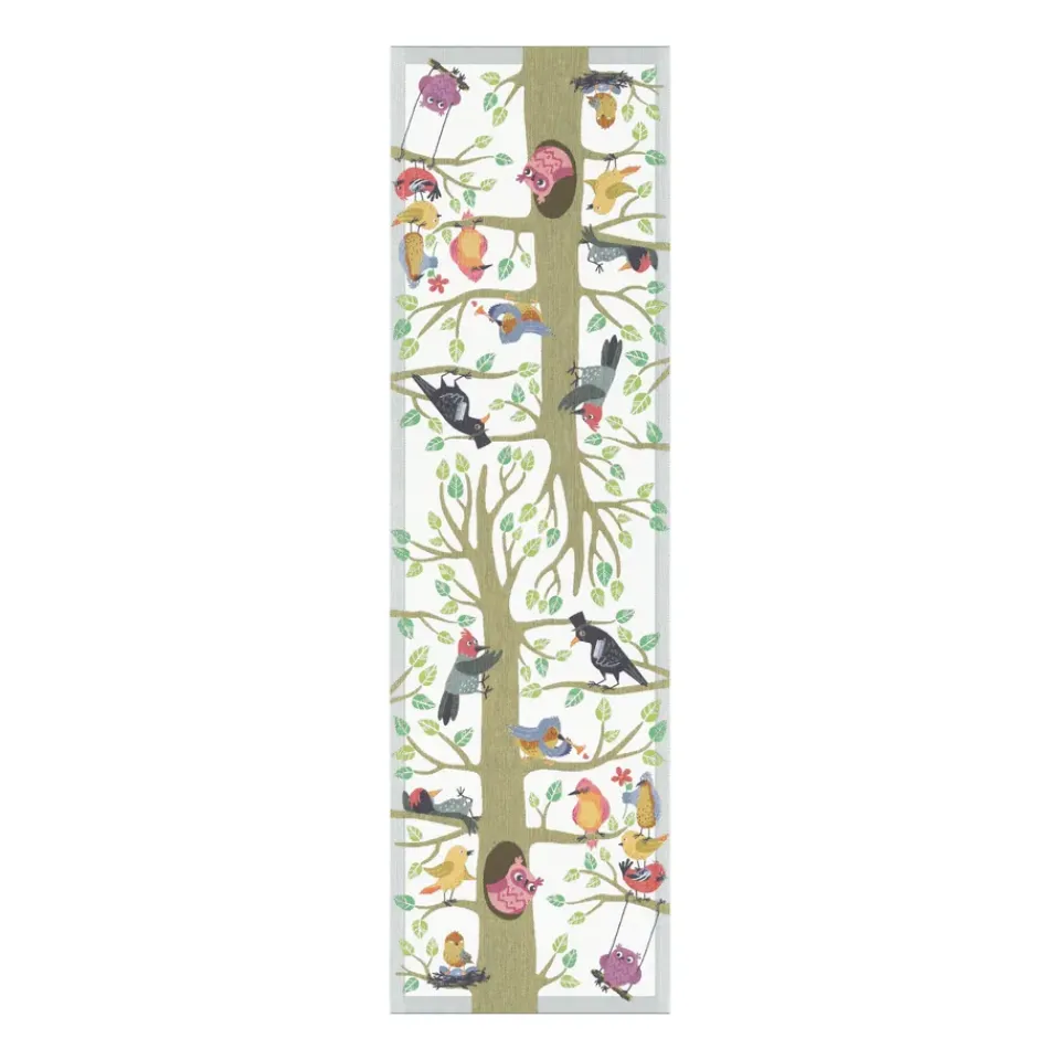 Ekelund Linneväveri Vårfåglar runner, 35x120 cm Multi Hot