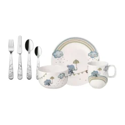 Villeroy & Boch Walk like an Elephant children's tableware and cutlery set, 7 pieces Blue Best