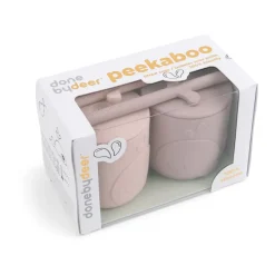 Done by deer Wally mug with peekaboo straw 2-pack., Powder Beige Clearance