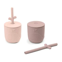 Done by deer Wally mug with peekaboo straw 2-pack., Powder Beige Clearance