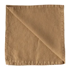 Tell Me More Washed linen napkin, Hazelnut Brown Best