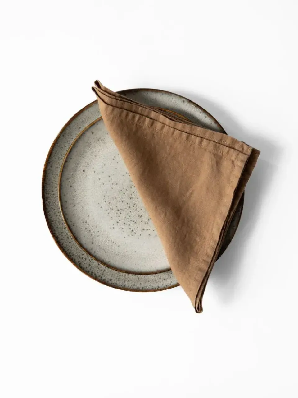Tell Me More Washed linen napkin, Hazelnut Brown Best