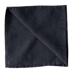Tell Me More Washed linen napkin, Midnight Blue Online