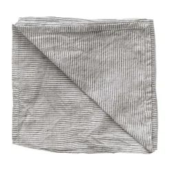 Tell Me More Washed linen napkin, Pinstripe BlackWhite New