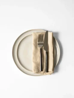 Tell Me More Washed linen napkin, Sand Beige Clearance