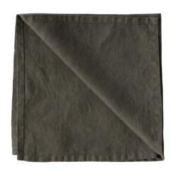 Tell Me More Washed linen napkin, Taupe GreyBrown Outlet