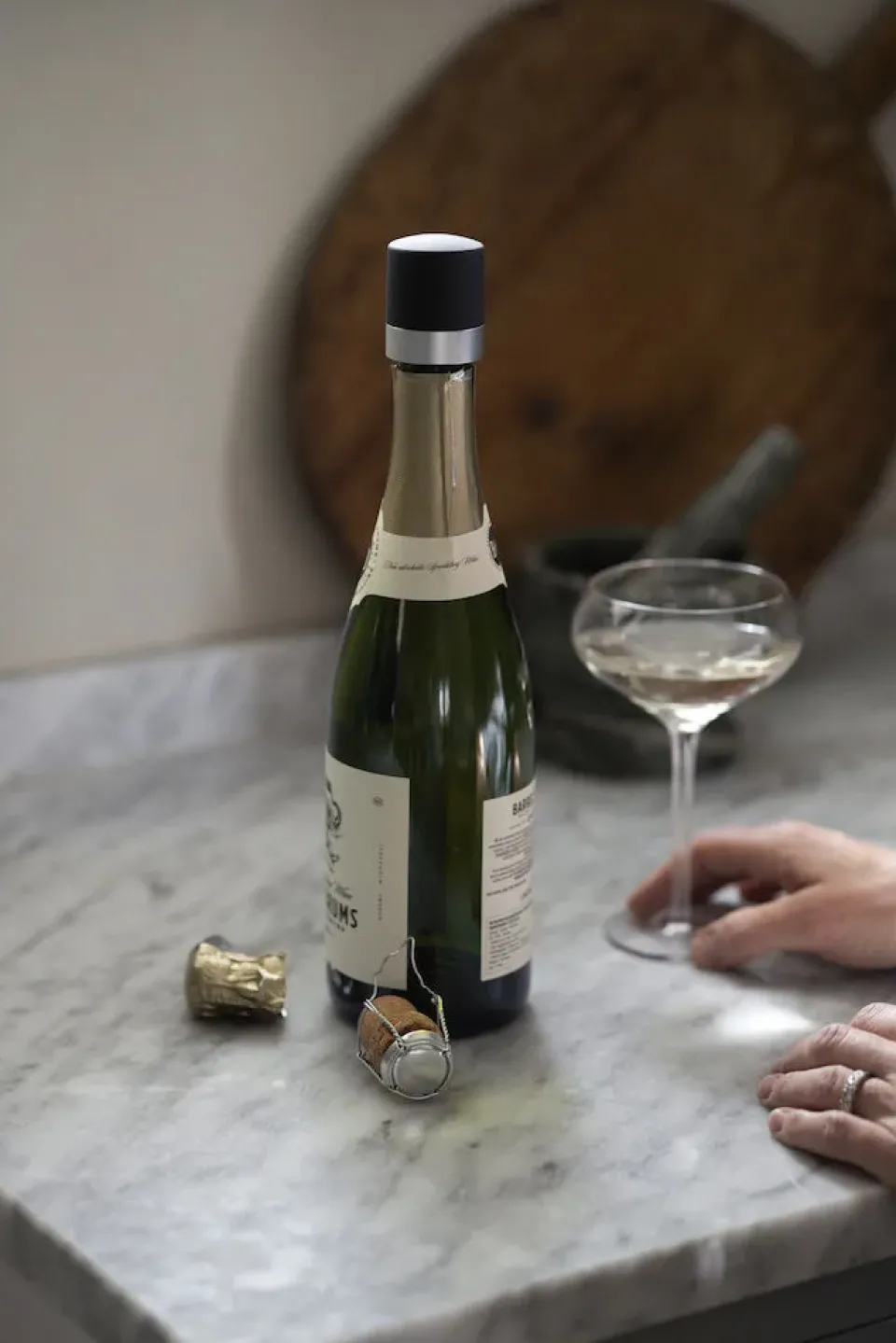 Sagaform Wine and champagne cork 2-pack, Black-silver BlackSilver-coloured Sale