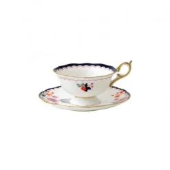 Wedgwood Wonderlust small teacup with saucer, jasmine bloom BlueWhite Clearance