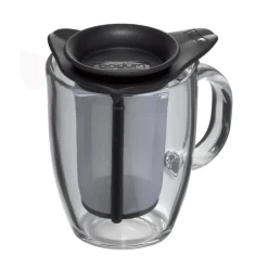 Bodum Yo-Yo tea cup with strainer, Black Best